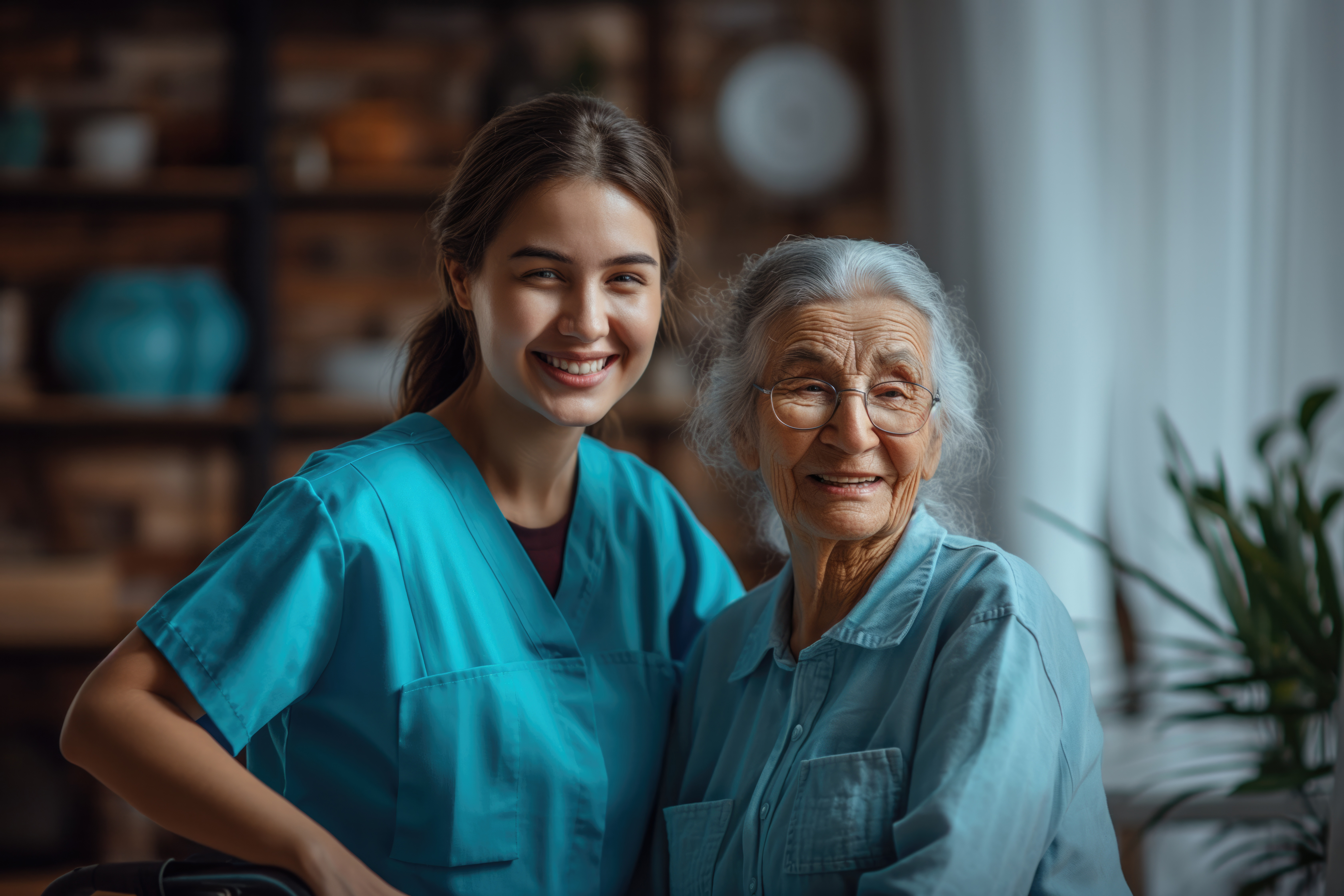 Diverse group of friends and caregivers smiling together